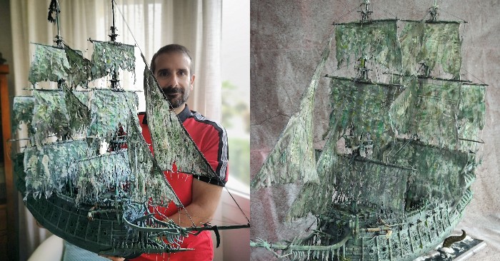  Replicating the iconic Flying Dutchman ship from „Pirates of the Caribbean“ took an artist ten months